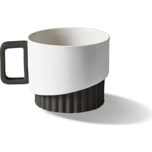 Esma Dereboy Korint Handmade Porcelain Tea Cup 200 ml Black/ıvory