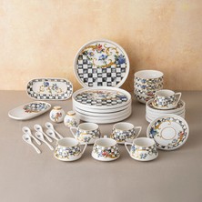 Emsan Victoria Porcelain 32-Piece Breakfast/serving Set For 6