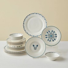 Karaca Forever Bone Iznik 24-Piece Dinnerware Set For 6