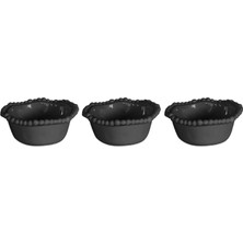Baci Milano Joke Table Kitchen Melamine 3-Piece Small Bowl Set Black