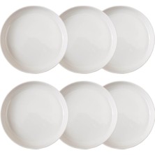 Mudo Home Ephesus White Deep Plate Set 22CM - 6 Pieces
