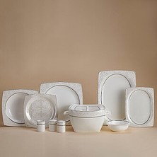 Korkmaz Bone Selection 60-Piece Square Dinnerware Set A8437