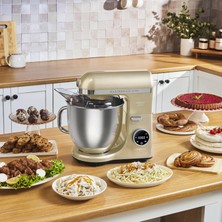 Karaca Mastermaid Chef Ultra D2000W Dough Kneading Machine With Digital Display Mineral Gold 7l