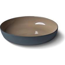 Esma Dereboy Capsule Handmade Porcelain Round Salad Bowl 24 cm Black/stone