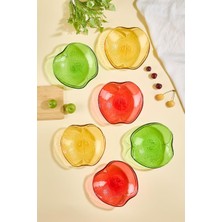 Lora Bianca Mela Set Of 6 Clear Glass Apple-Shaped Snack/fruit/appetizer Bowls