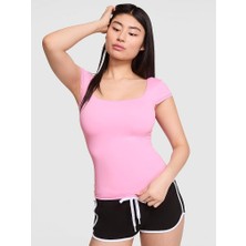 Victoria's Secret Base Stretch Cap-Sleeve Tee