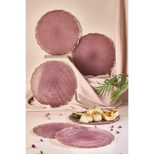 Lora Bianca Goblen 28 cm 6-Piece Serving Presentation Plate Set Plum