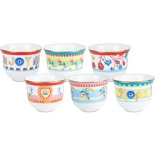 Baci Milano Mamma Mia 6-Piece Patterned Mini Cup Set 6 cm x 5 cm