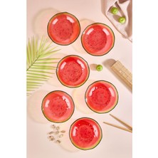 Lora Bianca Melona Set Of 6 Watermelon-Shaped Glass Snack/fruit/appetizer Bowls