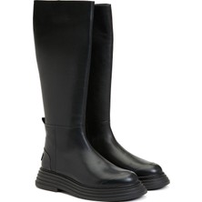 Divarese Black Dıvarese Black Black Women's Leather Tall Boots