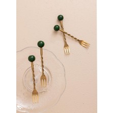 The Mia Globe Cake Fork Green 4 Pieces