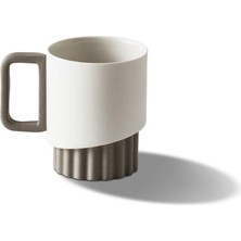Esma Dereboy Korint Handmade Porcelain Coffee Cup 80 ml Stone/ıvory