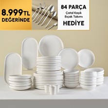 Karaca Stream Bone Saturn 53-Piece Dinnerware Set For 12 Platinum