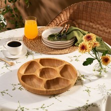 Karaca Bamboo Lara 6-Compartment Round Serving Platter
