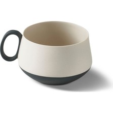 Esma Dereboy Tube Handmade Porcelain Tea Cup 200 ml Black/ıvory