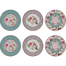 LuckyArt Lucky Art Florine Bone 27 cm Plate Set Of 6