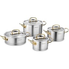 Korkmaz Proline 8-Piece Gold Cookware Set A1148