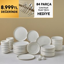 Karaca Stream Bone Aris 53-Piece Dinnerware Set For 12 Gold