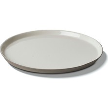 Esma Dereboy Handmade Porcelain Round Dinner Plate 26.5 cm Stone/ıvory