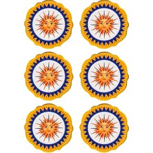 Baci Milano Dolce Vita Set Of 6 Sun Dinner Plates 27 cm Porcelain