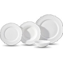 Korkmaz Lotus Collection 53-Piece Platinum Dinnerware Set A9892