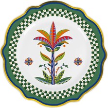 Baci Milano Dolce Vita Set Of 6 Palm Dinner Plates 27 cm Porcelain