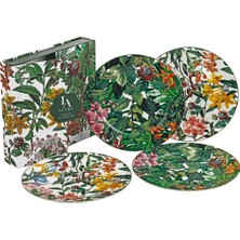 LuckyArt Lucky Art Violette Bone Set Of 4 Serving Plates 27 cm
