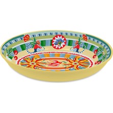 Baci Milano Dolce Farniente Melamine Oval Serving Bowl 33 cm