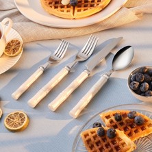 Karaca Ember Cream 24-Piece Cutlery Set For 6