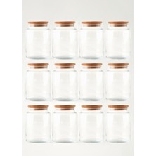 Bella Maison Joye Jar Set Of 12 With Wooden Lids (890 Cc)