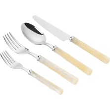 LuckyArt Lucky Art Foresta 16-Piece Stainless Steel Cutlery Set Cream