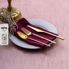 Emsan Alba 18-Piece Shiny Gold Boxed Dessert Cutlery Set