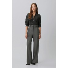 Network Anthracite Melange Pleated Trousers