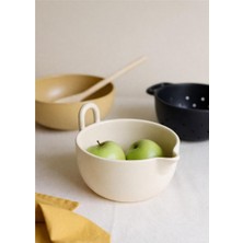 Beige & Stone Ceramic Sauce & Mixing Bowl With Handle - Cream