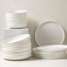 Mudo Home Ephesus White 18-Piece Porcelain Dinnerware Set