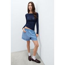 Intimissimi Braid Motif Cashmere Blend Ultralight Boat Neck Top