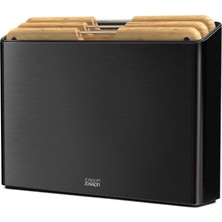 Joseph Joseph Folio Steel 3-Piece Bamboo Cutting Board Set - With Black Stainless Steel Case