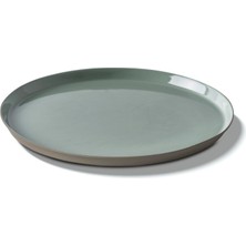 Esma Dereboy Handmade Porcelain Round Dinner Plate 26.5 cm Stone/nile Green