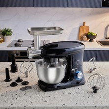 Karaca Multichef Stand Mixer With Meat Grinder/sausage/kibbeh Attachments Shiny Black 1900W 5.5l