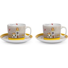 Egan Italy Le Casette Tea Cup Set Of 2 340 ml Yellow