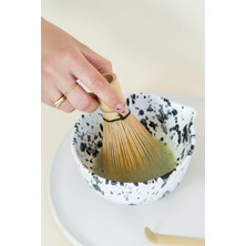 Beige & Stone Ceramic Matte Black Speckled Matcha Bowl And Whisk Holder Set
