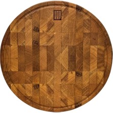 Kaf Ahşap Cutting Board Oak Round (End Grain) - Xl