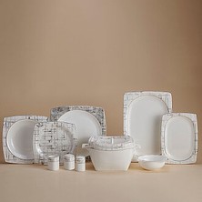 Korkmaz Bone Selection 60-Piece Square Dinnerware Set A8453