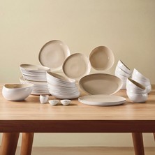 Karaca Earth Collection Rise 55-Piece Dinnerware Set For 12 Plus Cream