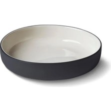 Esma Dereboy Capsule Handmade Porcelain Large Round Meze Bowl 11 cm Black/ıvory
