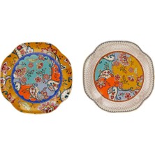 LuckyArt Lucky Art Paisley Bone 20 cm Plate Set Of 2