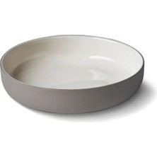 Esma Dereboy Capsule Handmade Porcelain Large Round Meze Bowl 11 cm Stone/ıvory