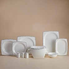 Korkmaz Bone Selection 60-Piece Square Dinnerware Set A8424