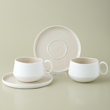 Karaca Solenne Cream Tea Cup Set For 2 People 210 ml