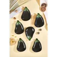 Lora Bianca Mora Set Of 6 Eggplant-Shaped Glass Mini Snack/appetizer Bowls